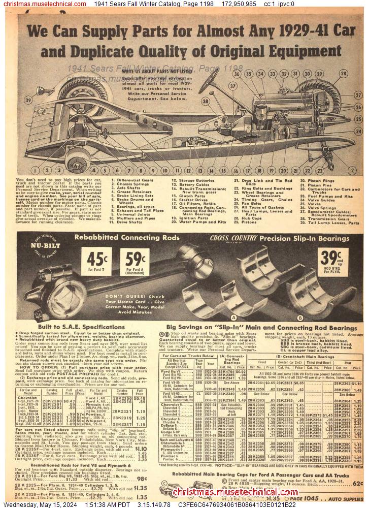 1941 Sears Fall Winter Catalog, Page 1198