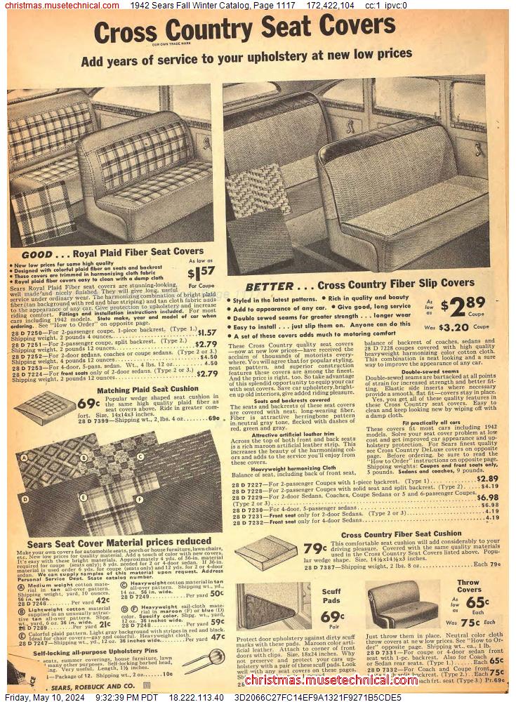 1942 Sears Fall Winter Catalog, Page 1117