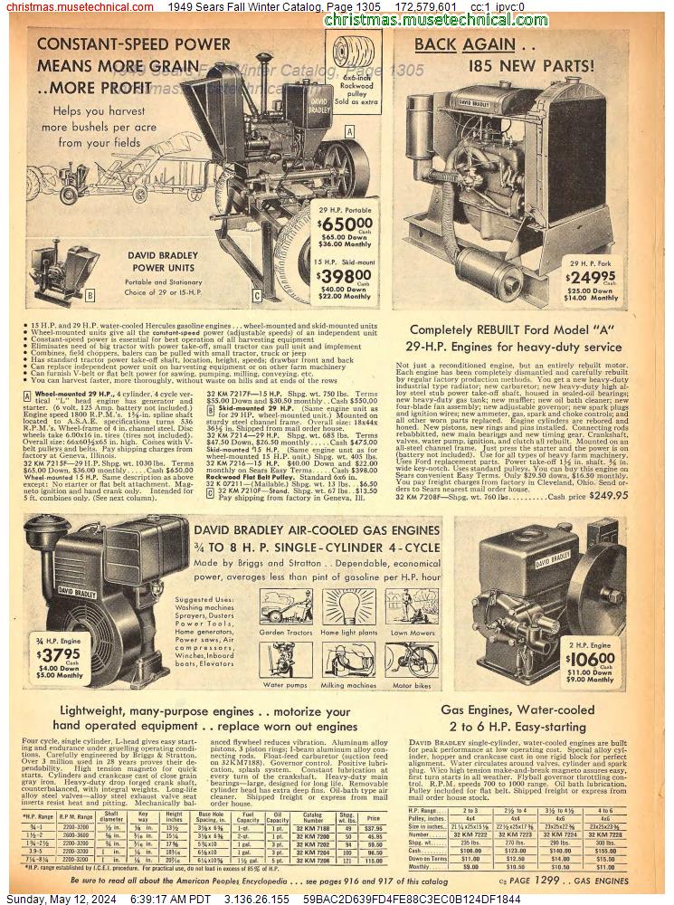 1949 Sears Fall Winter Catalog, Page 1305