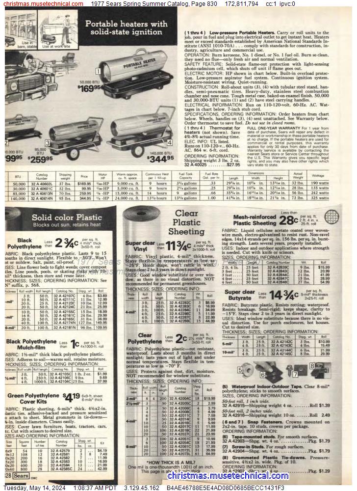 1977 Sears Spring Summer Catalog, Page 830