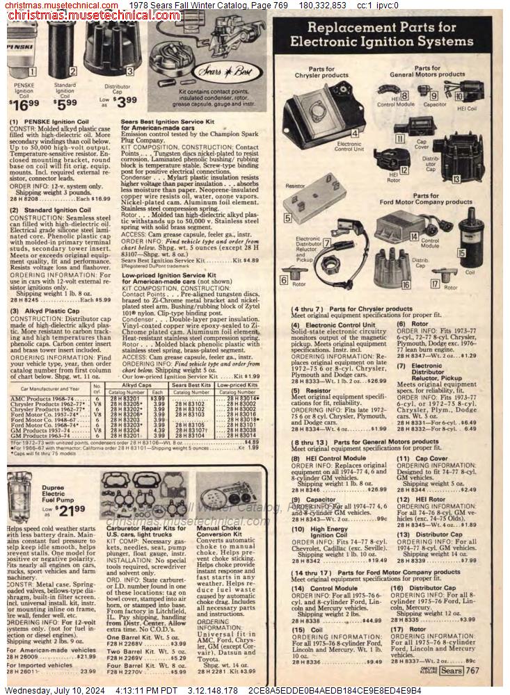 1978 Sears Fall Winter Catalog, Page 769