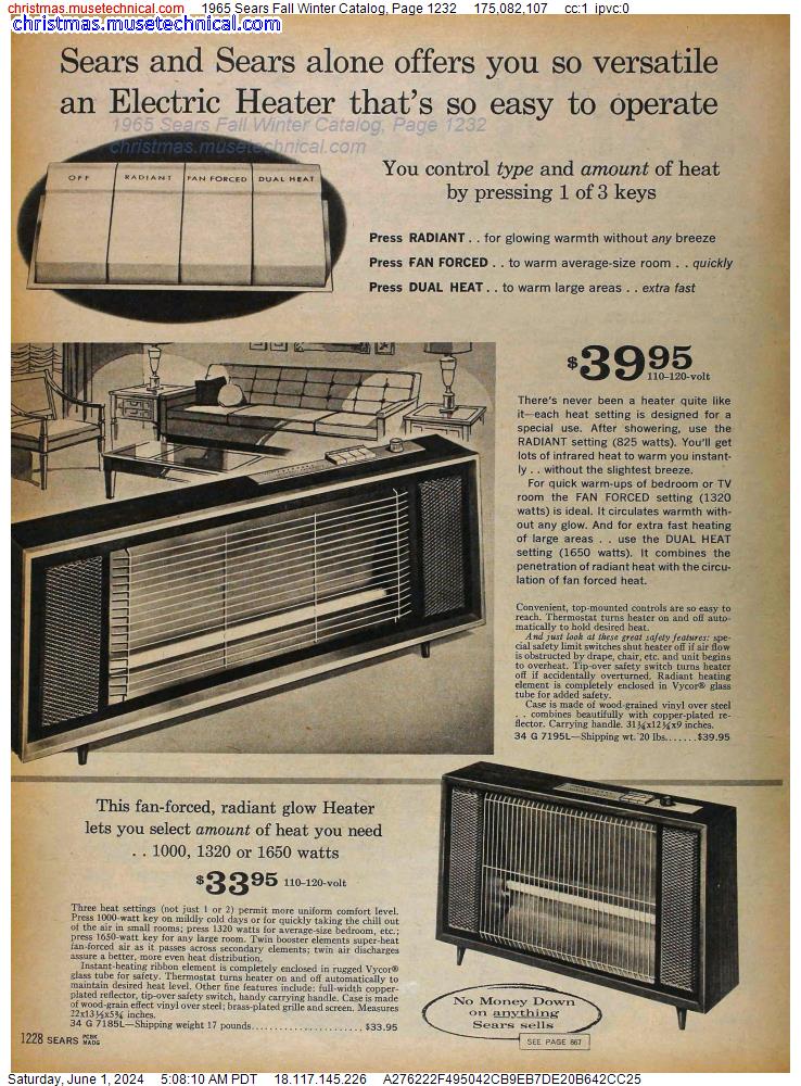 1965 Sears Fall Winter Catalog, Page 1232