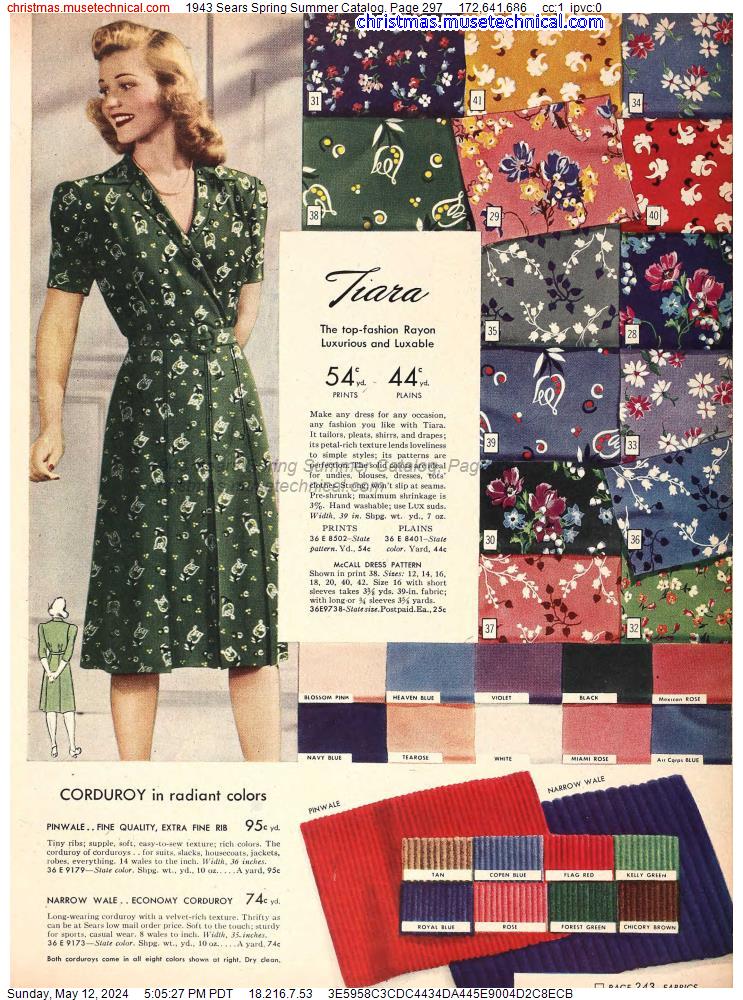 1943 Sears Spring Summer Catalog, Page 297