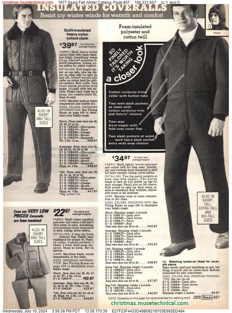 1977 Sears Fall Winter Catalog, Page 657