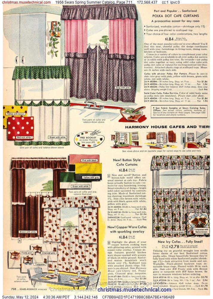 1956 Sears Spring Summer Catalog, Page 711