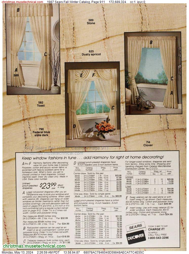 1987 Sears Fall Winter Catalog, Page 911