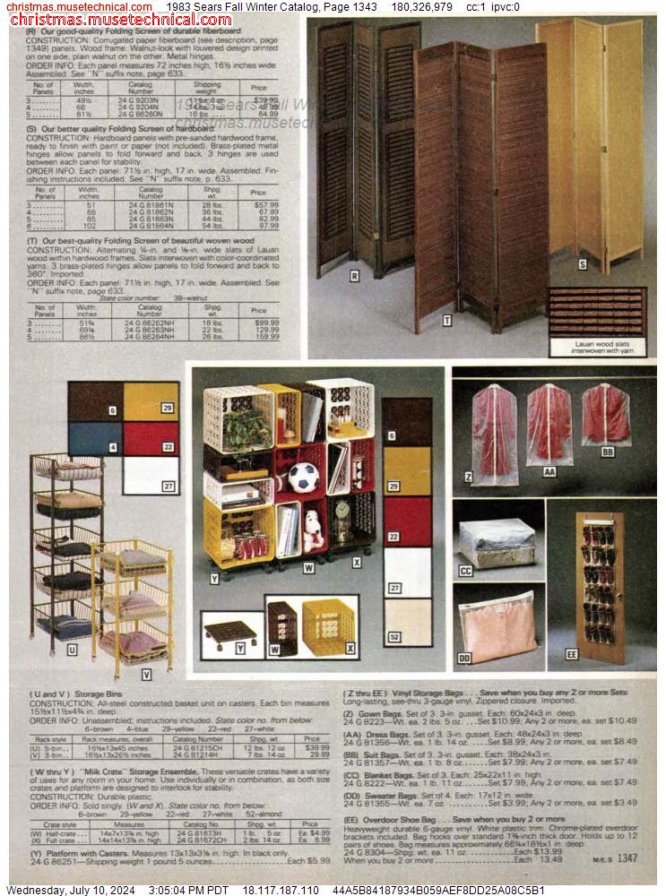 1983 Sears Fall Winter Catalog, Page 1343