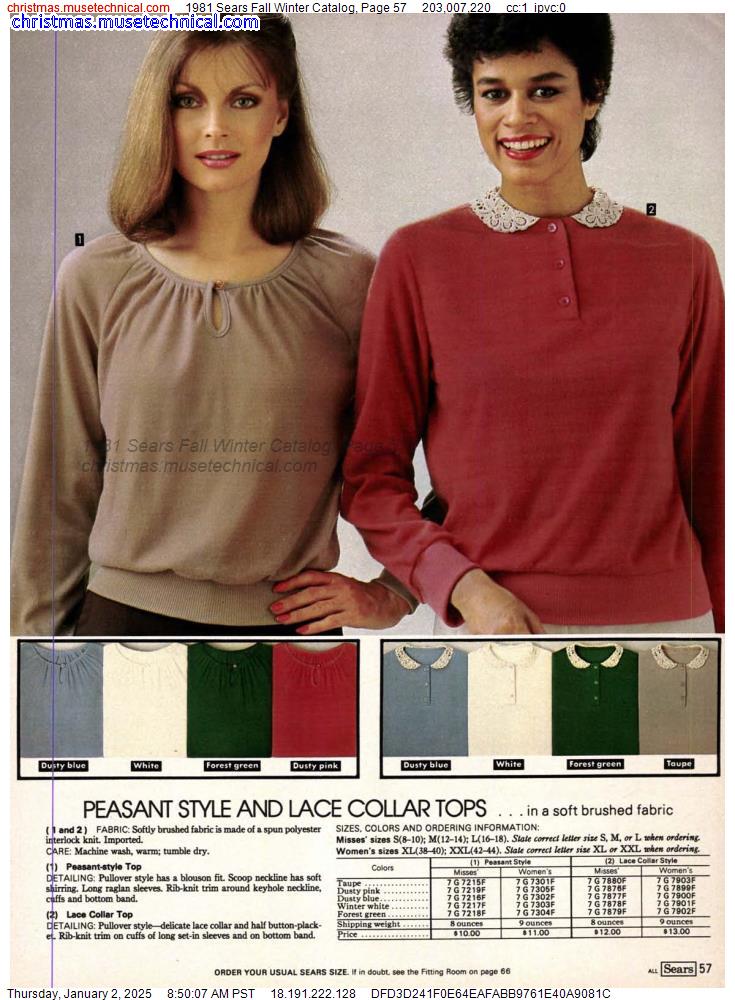 1981 Sears Fall Winter Catalog, Page 57