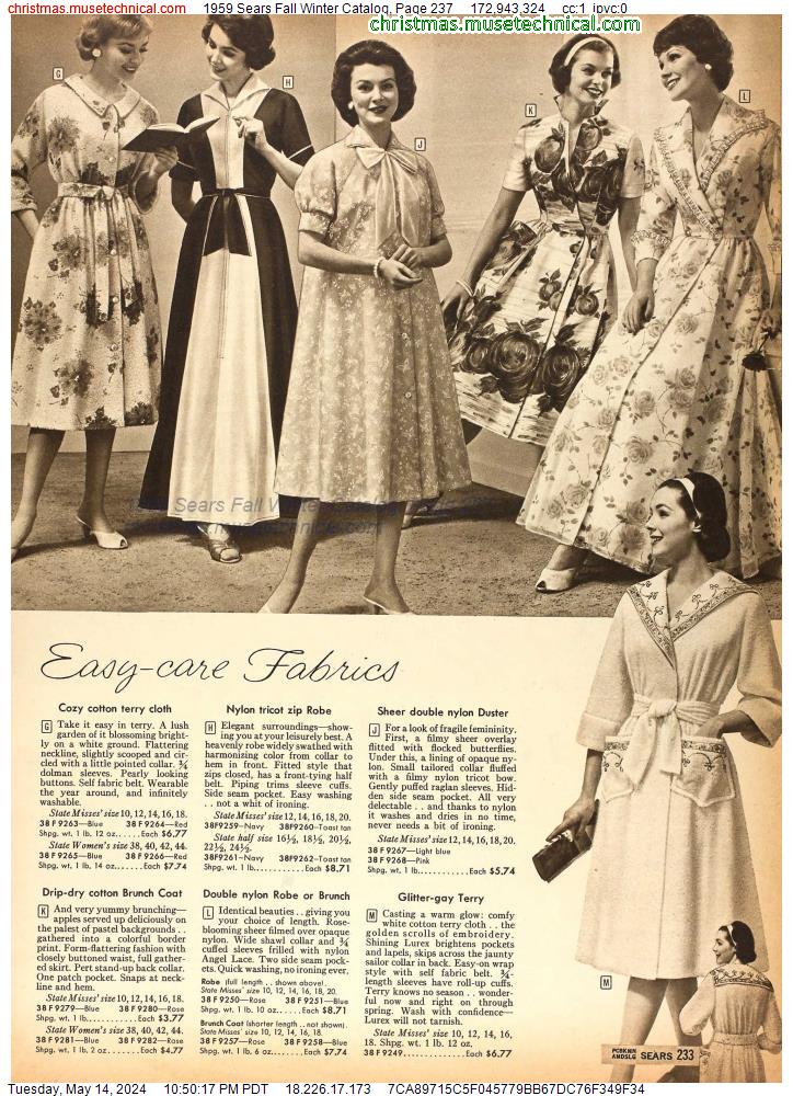 1959 Sears Fall Winter Catalog, Page 237