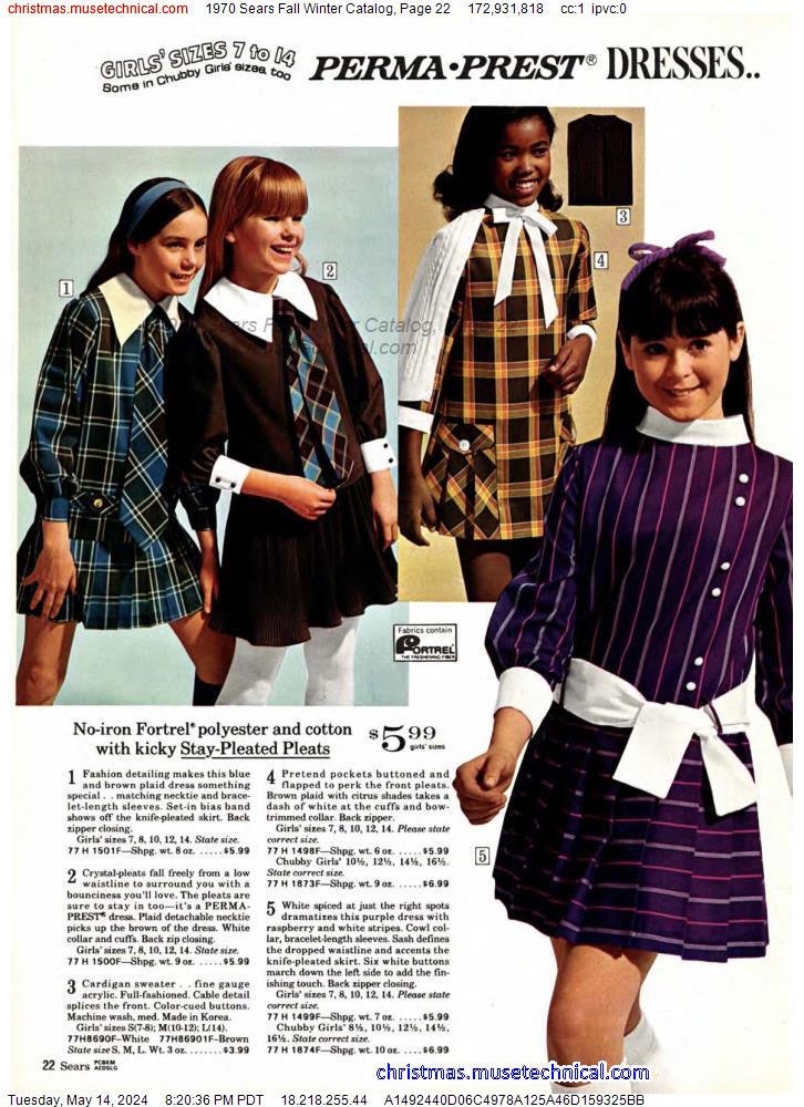 1970 Sears Fall Winter Catalog, Page 22