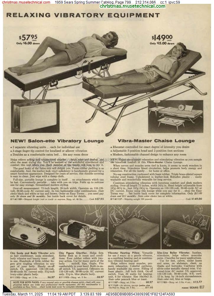 1959 Sears Spring Summer Catalog, Page 799