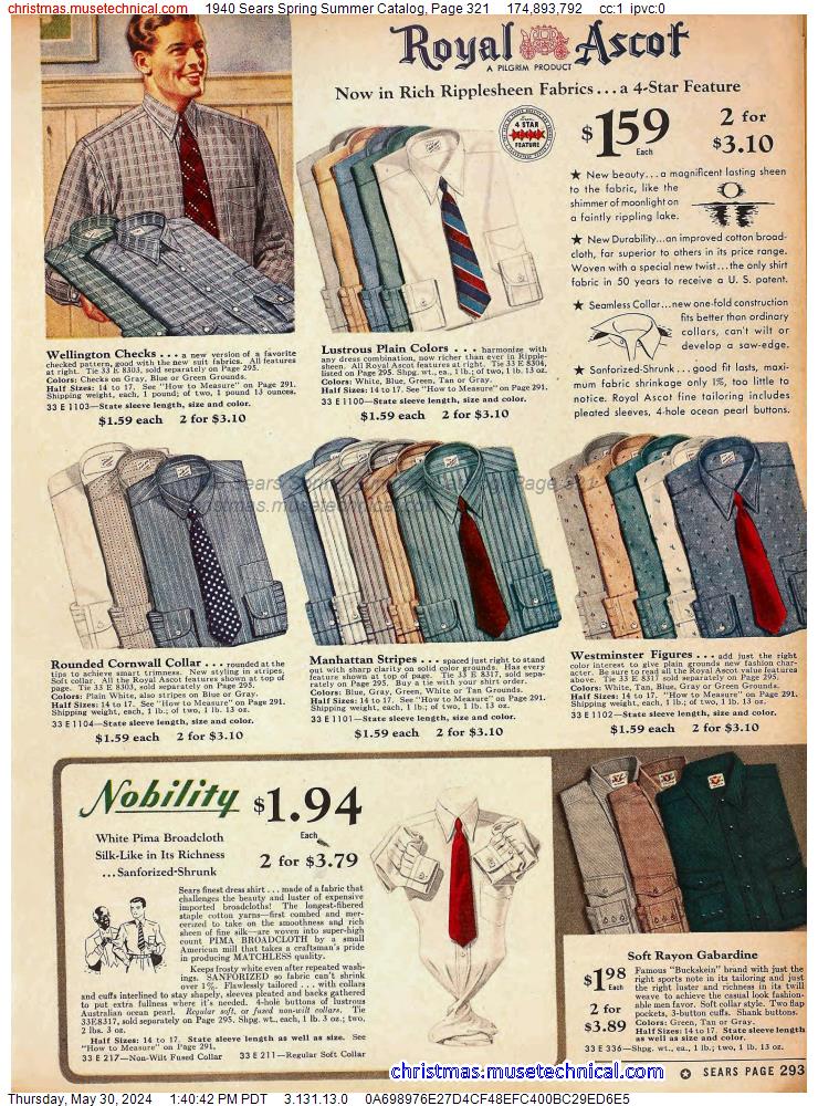 1940 Sears Spring Summer Catalog, Page 321