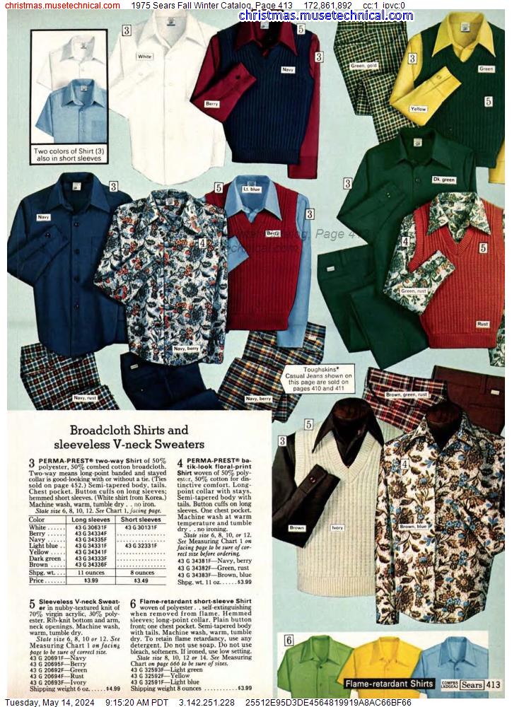 1975 Sears Fall Winter Catalog, Page 413