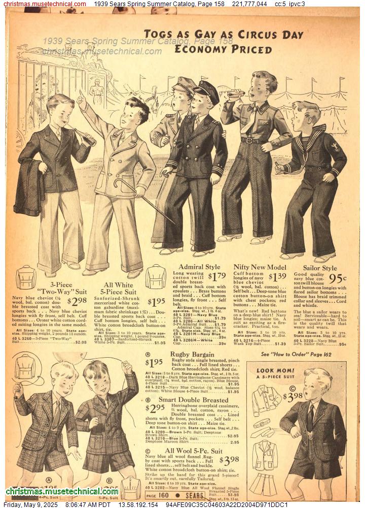 1939 Sears Spring Summer Catalog, Page 158
