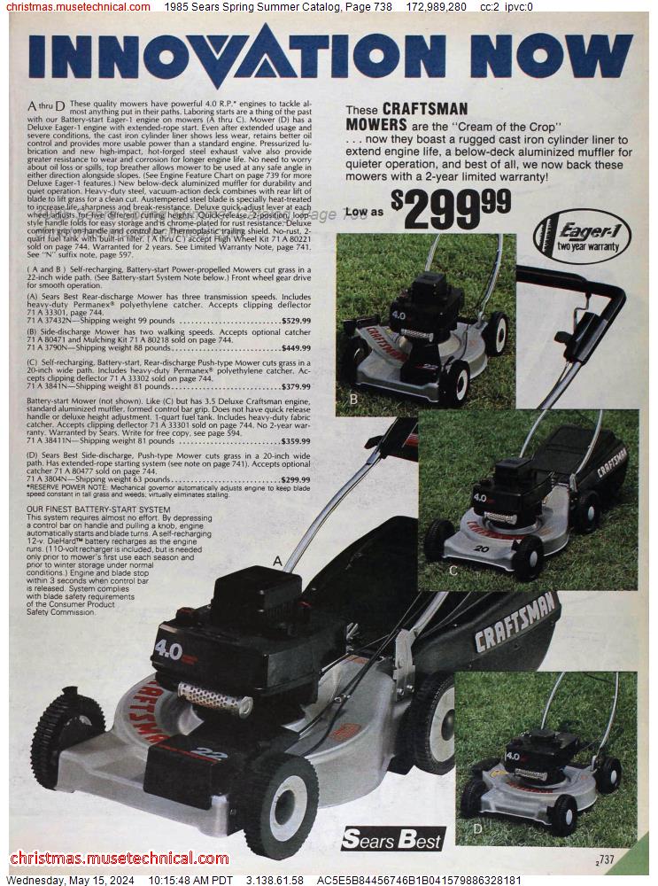 1985 Sears Spring Summer Catalog, Page 738