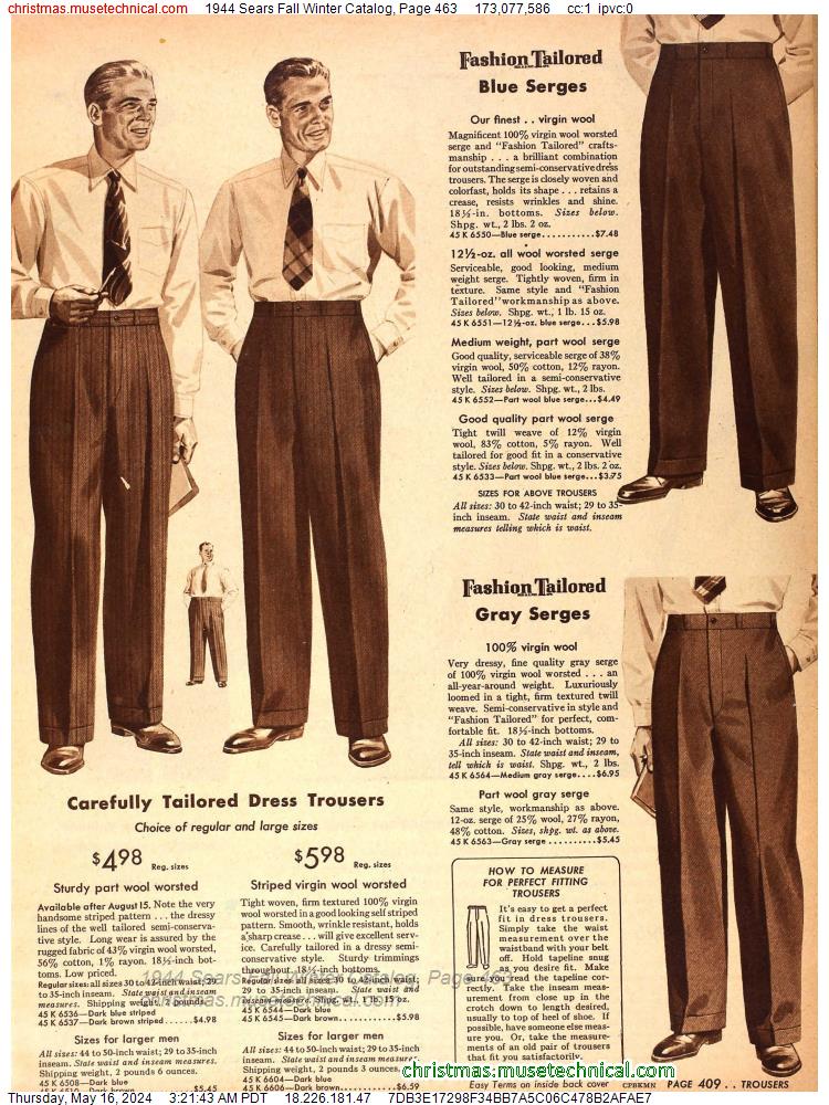 1944 Sears Fall Winter Catalog, Page 463
