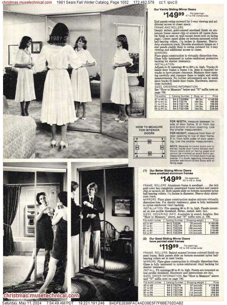 1981 Sears Fall Winter Catalog, Page 1052