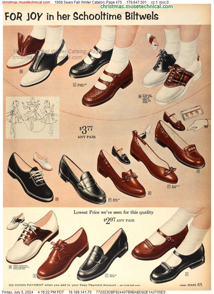 1958 Sears Fall Winter Catalog, Page 475