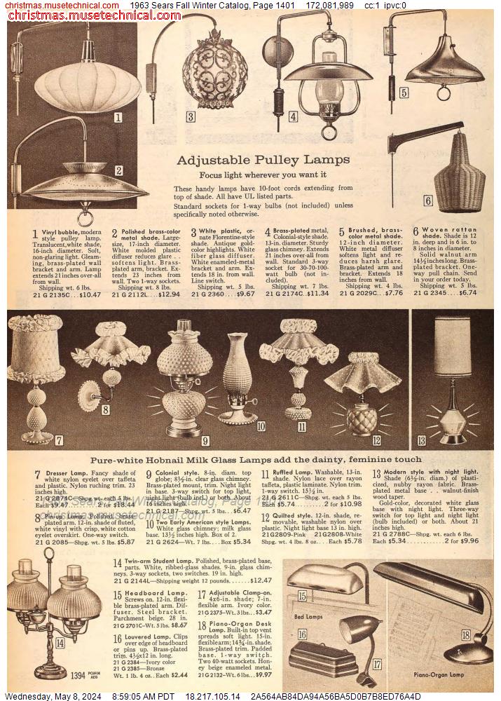 1963 Sears Fall Winter Catalog, Page 1401