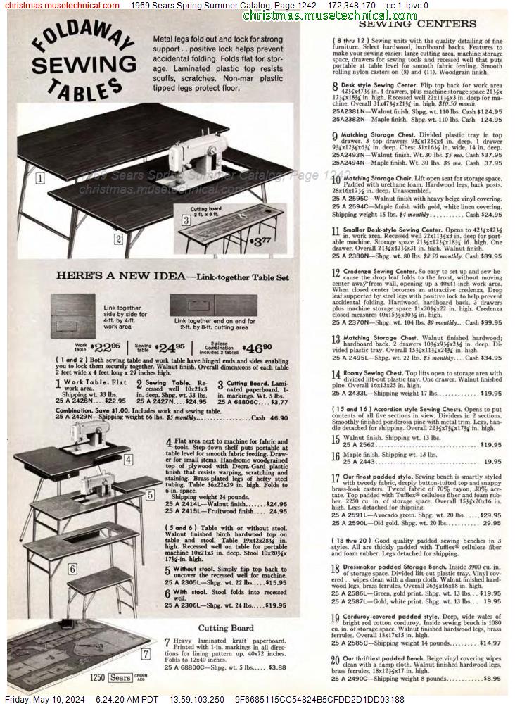1969 Sears Spring Summer Catalog, Page 1242