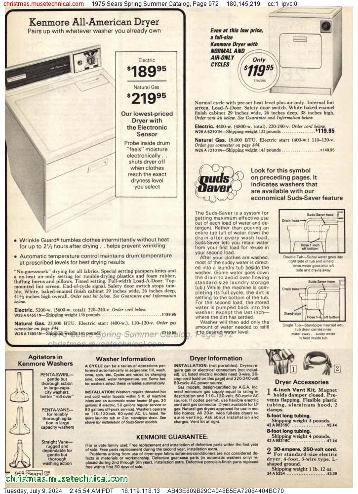 1975 Sears Spring Summer Catalog, Page 972