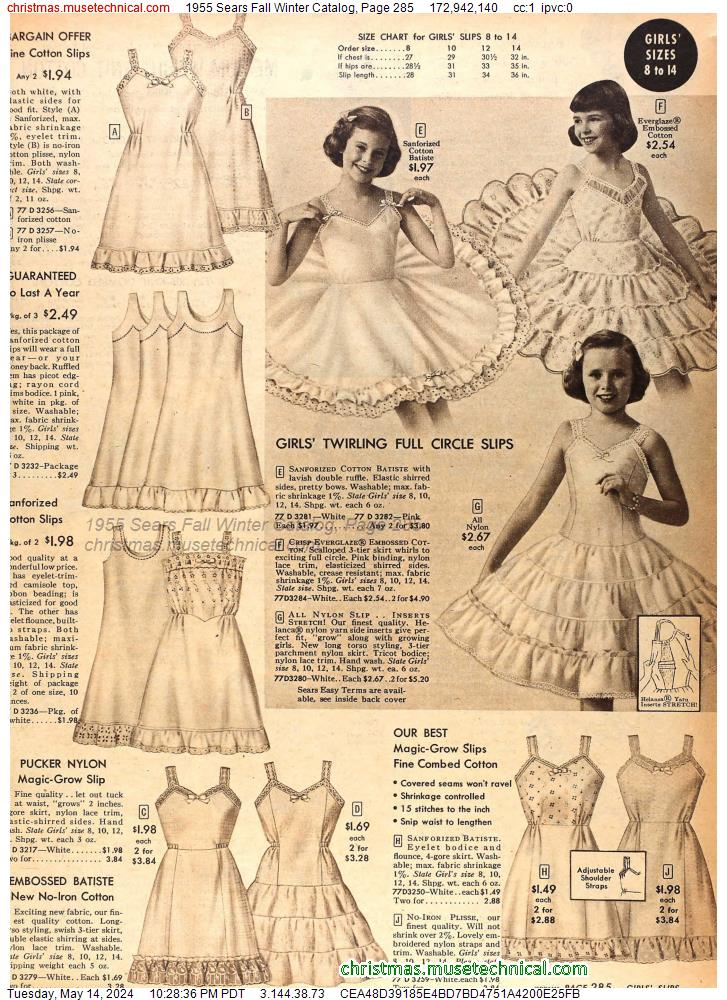 1955 Sears Fall Winter Catalog, Page 285