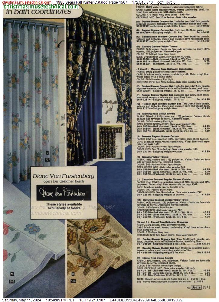 1980 Sears Fall Winter Catalog, Page 1567