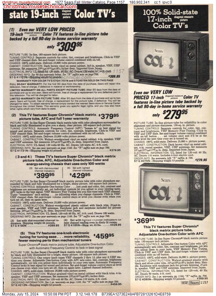 1977 Sears Fall Winter Catalog, Page 1157