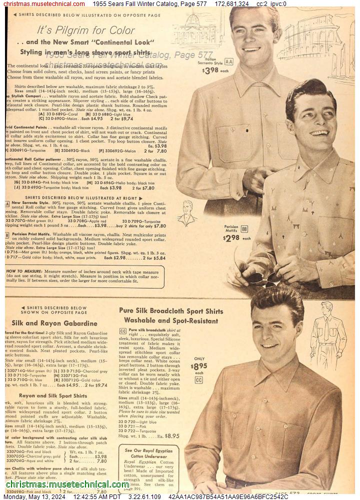 1955 Sears Fall Winter Catalog, Page 577