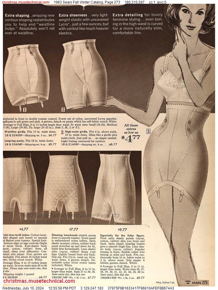 1963 Sears Fall Winter Catalog, Page 273