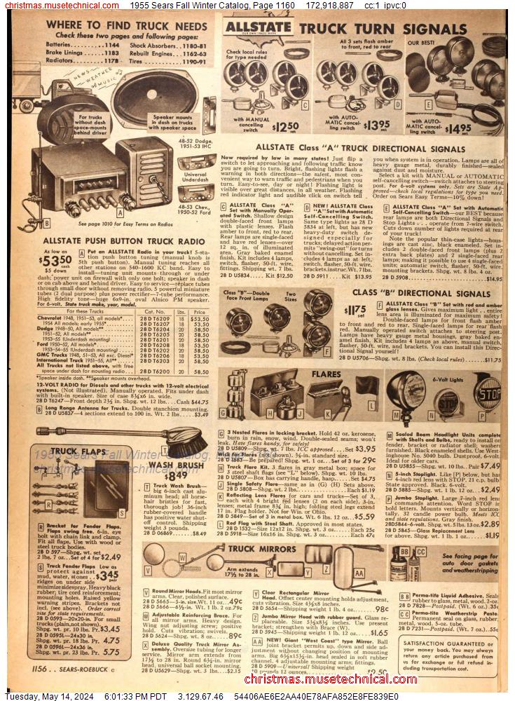 1955 Sears Fall Winter Catalog, Page 1160