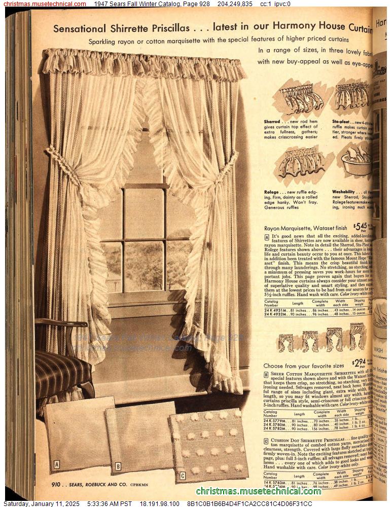 1947 Sears Fall Winter Catalog, Page 928