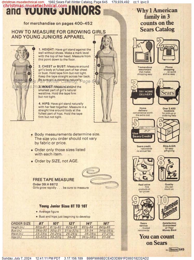 1982 Sears Fall Winter Catalog, Page 645