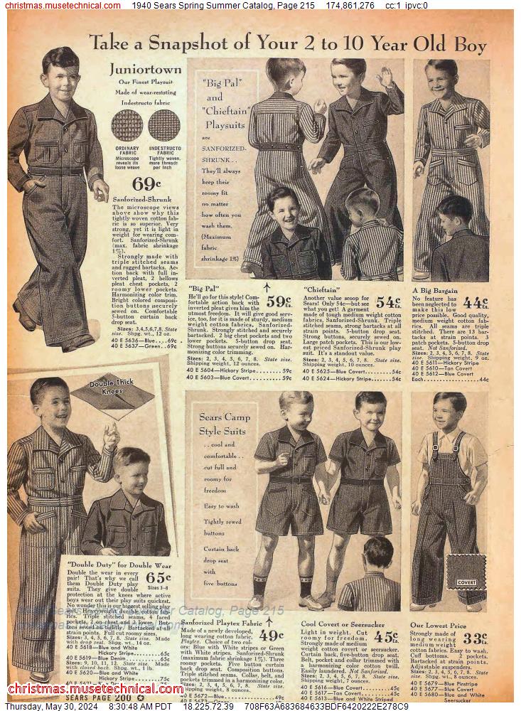 1940 Sears Spring Summer Catalog, Page 215