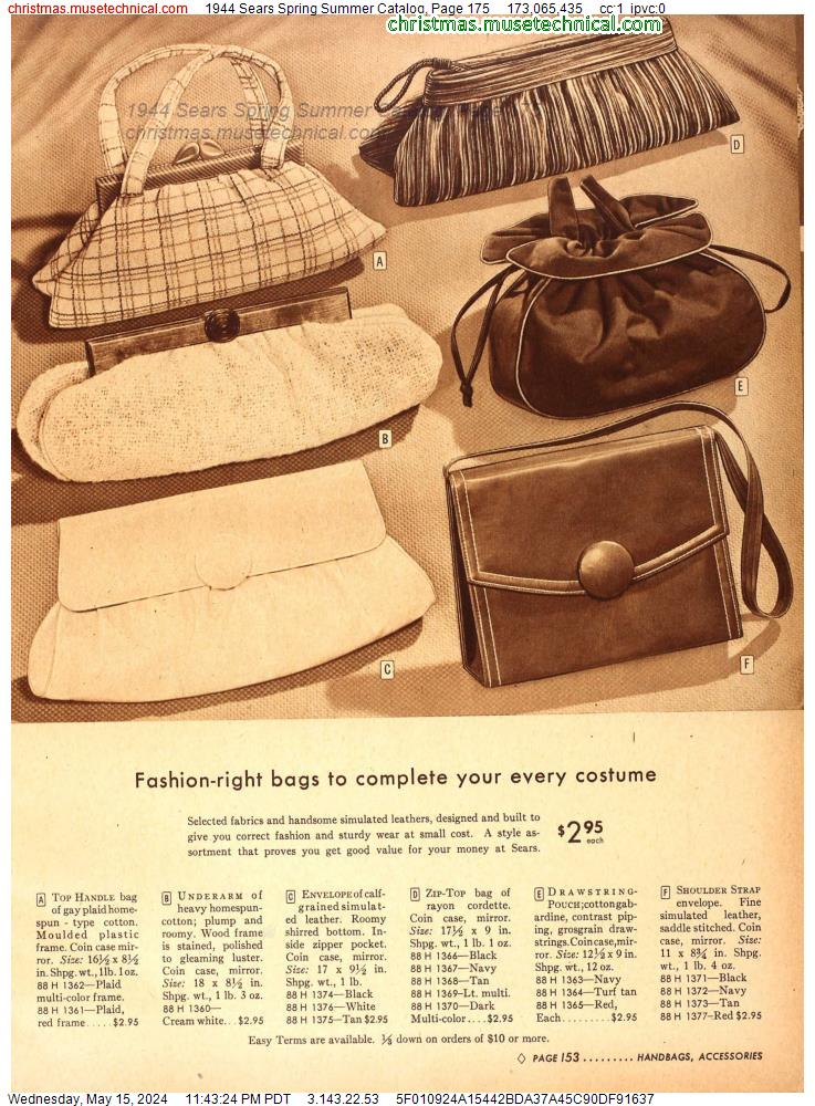 1944 Sears Spring Summer Catalog, Page 175