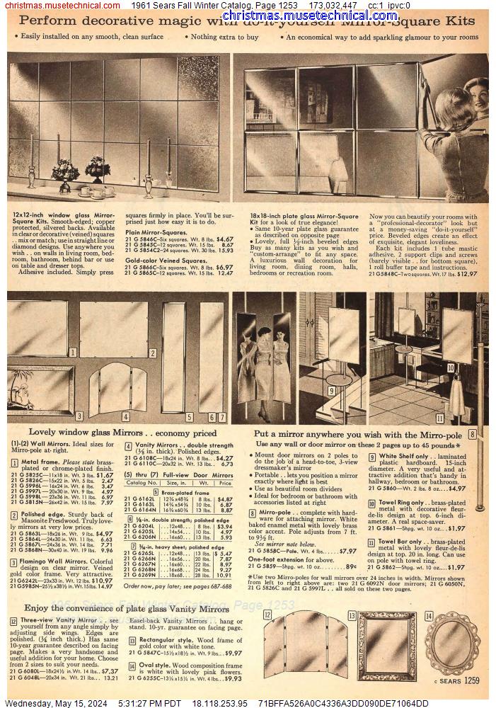 1961 Sears Fall Winter Catalog, Page 1253