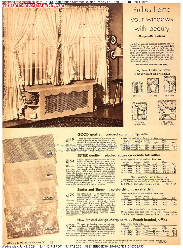 1943 Sears Spring Summer Catalog, Page 717