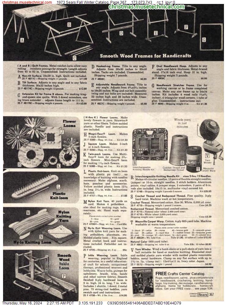 1973 Sears Fall Winter Catalog, Page 367