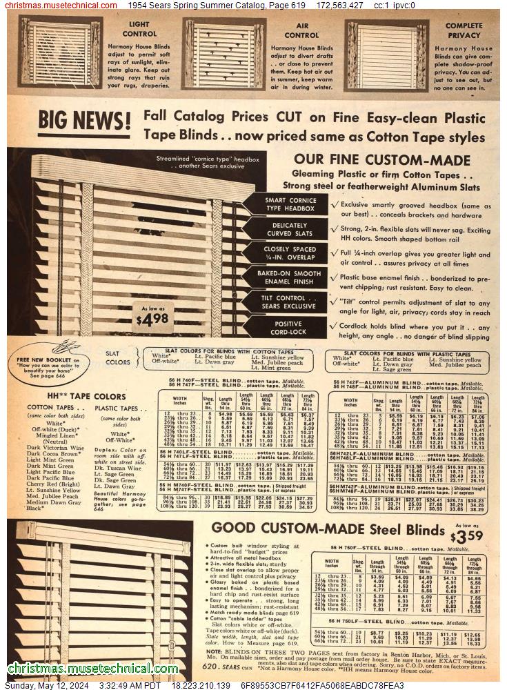 1954 Sears Spring Summer Catalog, Page 619