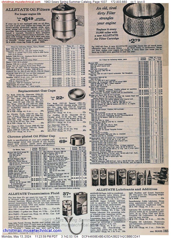 1963 Sears Spring Summer Catalog, Page 1037