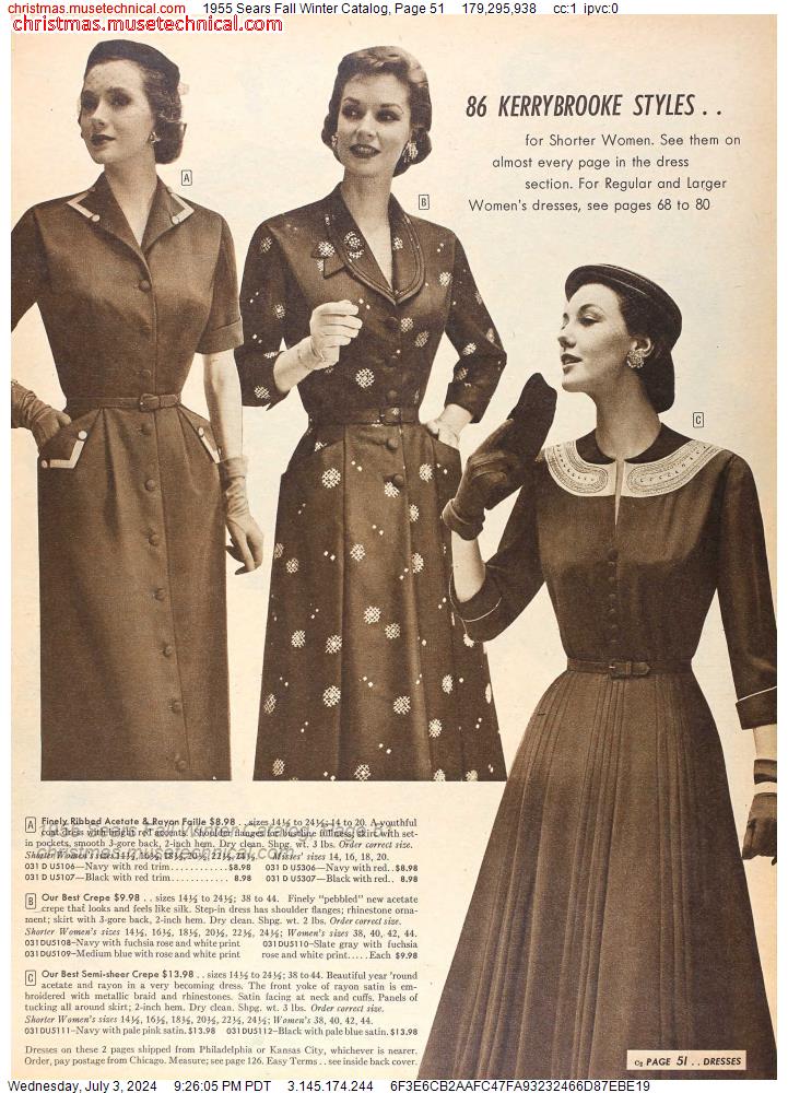 1955 Sears Fall Winter Catalog, Page 51