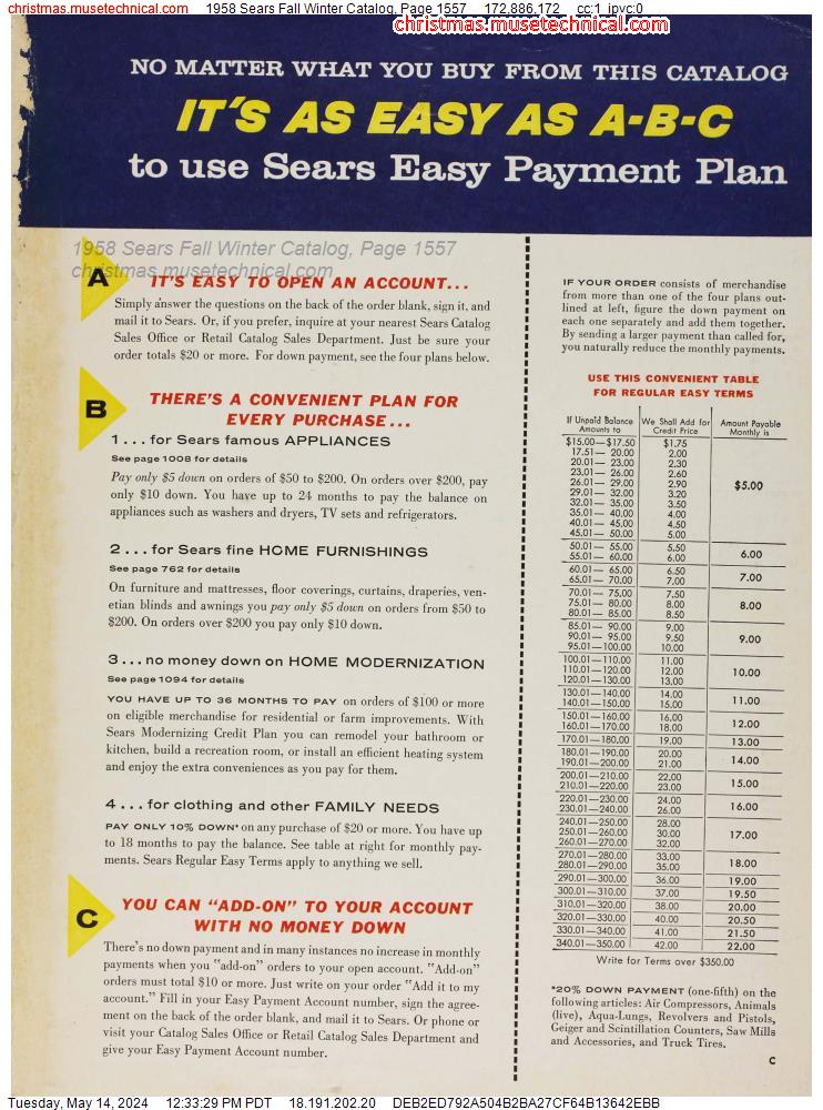 1958 Sears Fall Winter Catalog, Page 1557