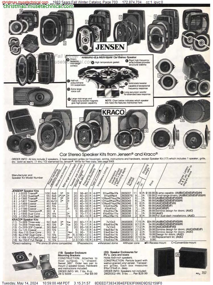 1983 Sears Fall Winter Catalog, Page 703