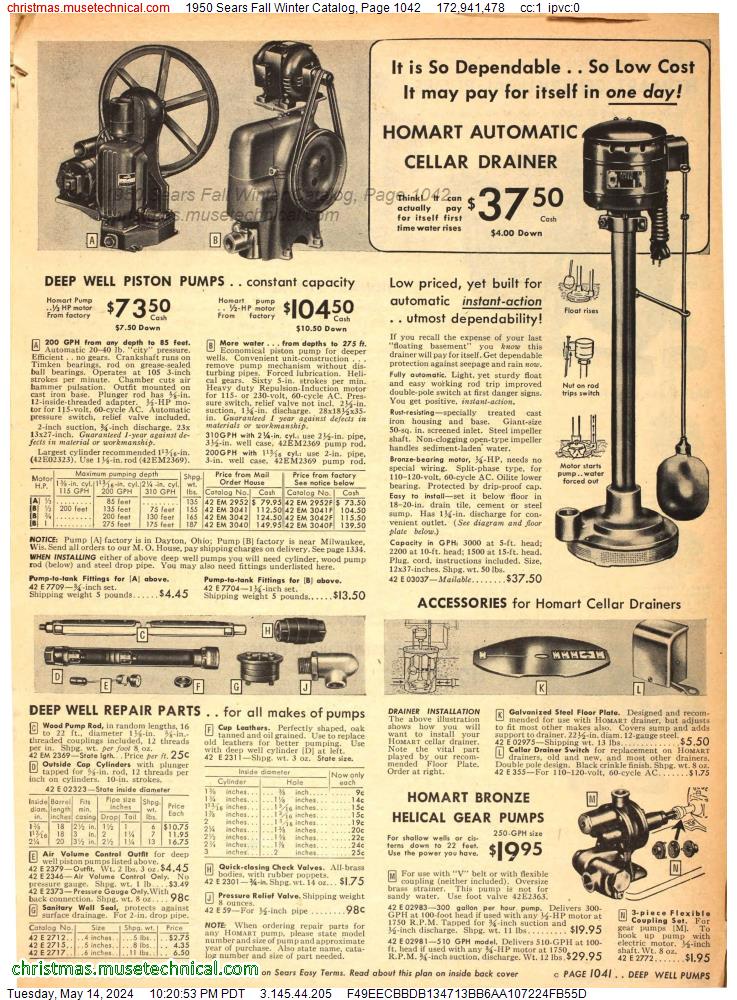 1950 Sears Fall Winter Catalog, Page 1042