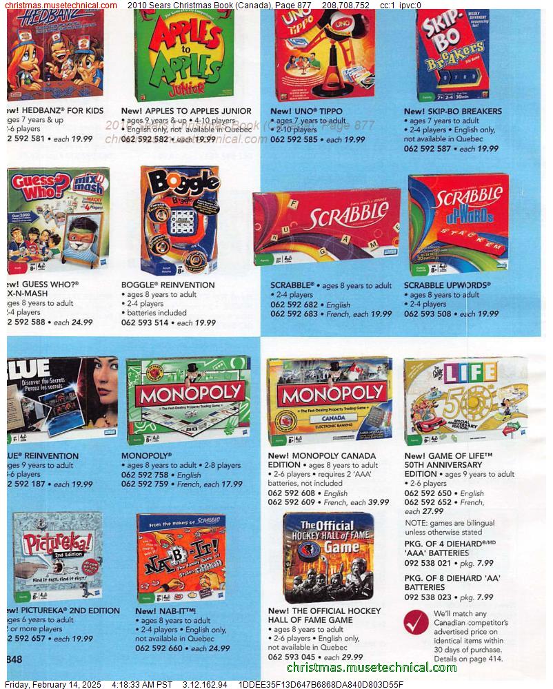 2010 Sears Christmas Book (Canada), Page 877