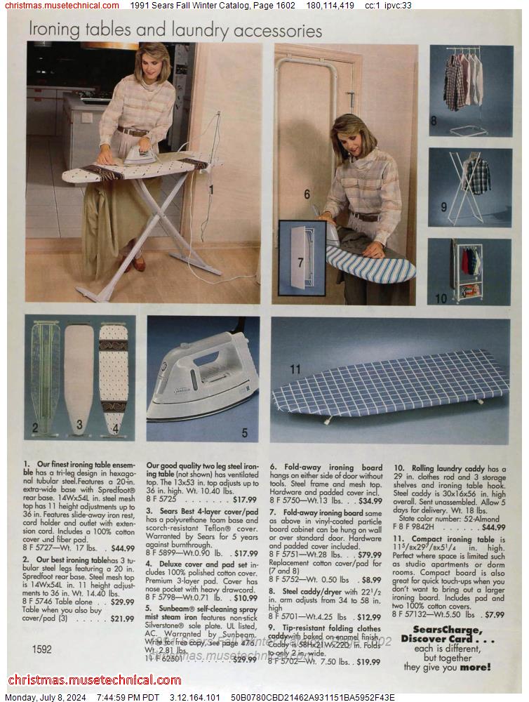 1991 Sears Fall Winter Catalog, Page 1602