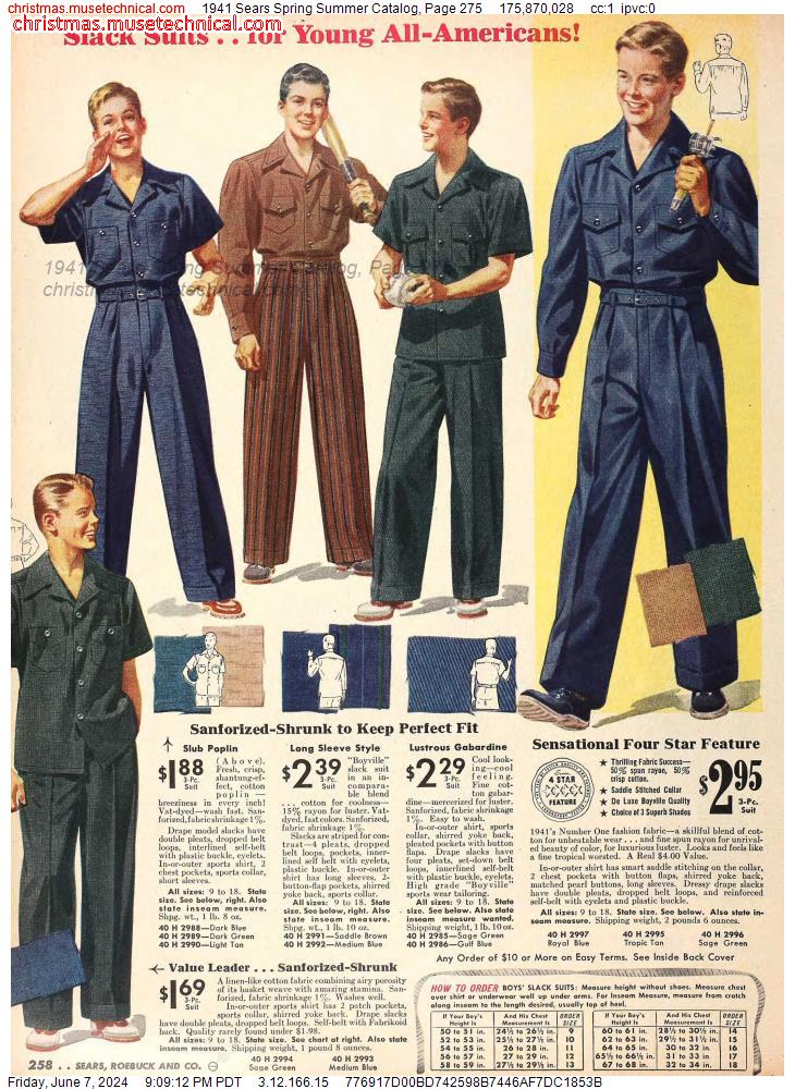 1941 Sears Spring Summer Catalog, Page 275