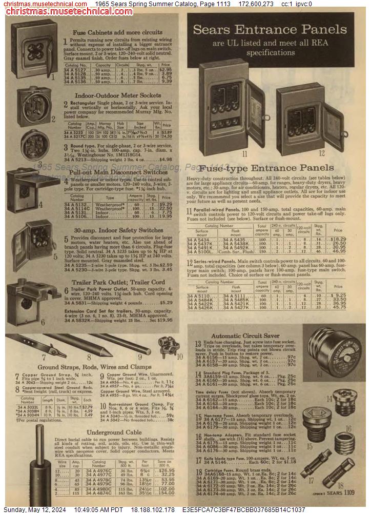 1965 Sears Spring Summer Catalog, Page 1113