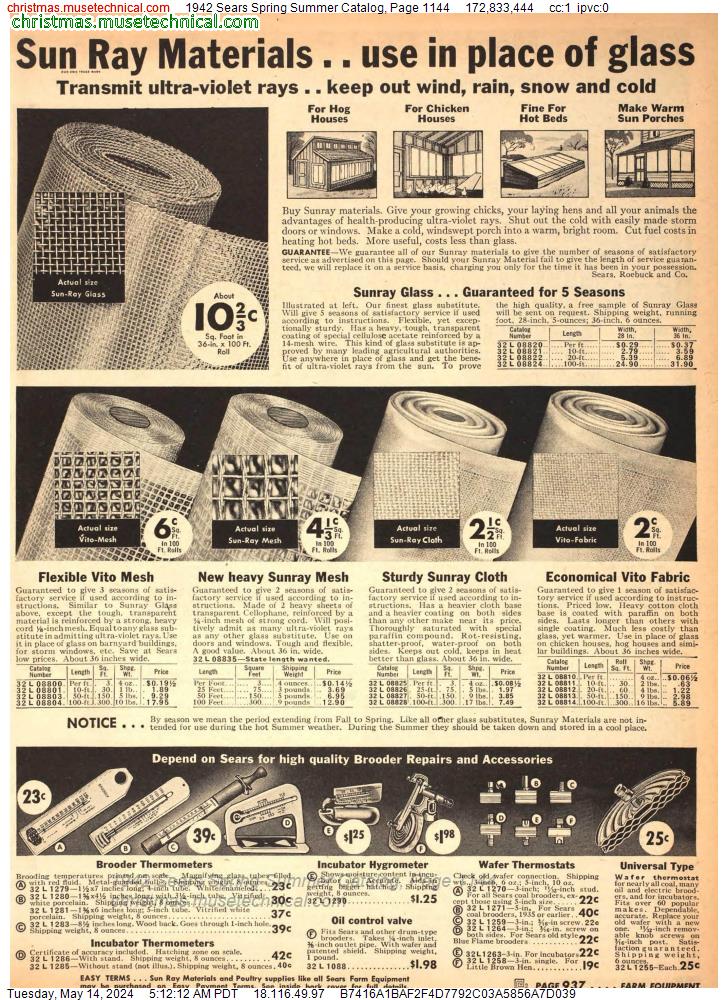 1942 Sears Spring Summer Catalog, Page 1144