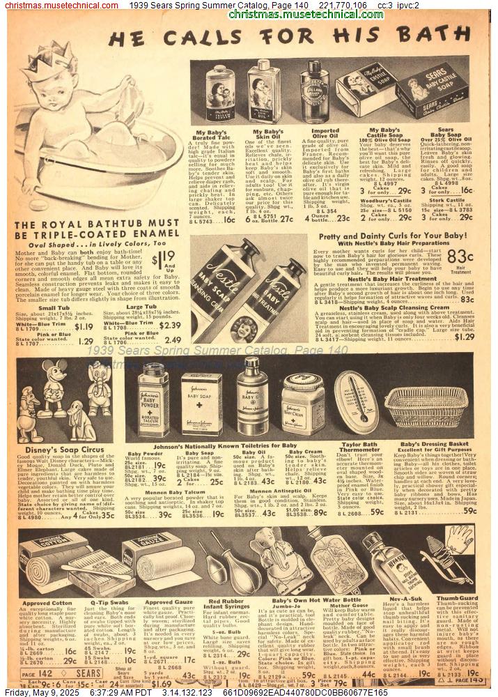 1939 Sears Spring Summer Catalog, Page 140